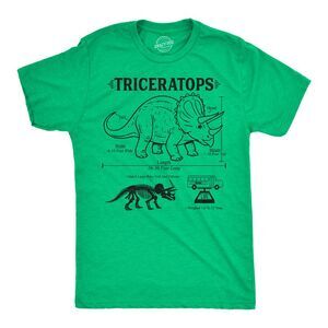 Mens Funny T Shirts Triceratops Infographic Awesome Dino Tee For Men